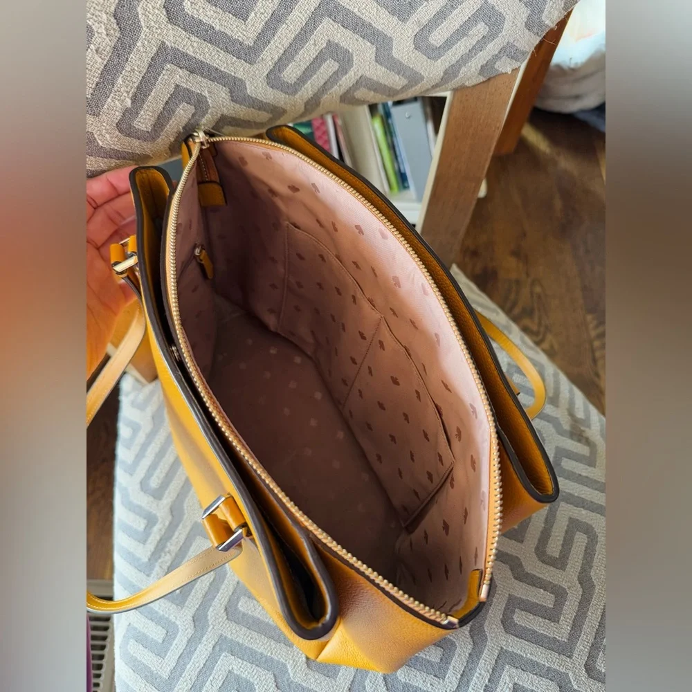 Kate Spade Kayla triple compartment Tote - Mustard Yellow
